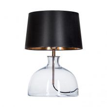 Haga lampa stołowa 1x60W E27 230V transparentna + czarno/złoty abażur