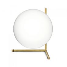 IC T2 lampa stołowa 1x205W E27 230V szczotkowany mosiądz + białe szkło
