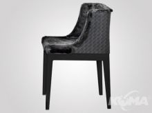 Mademoiselle kravitz fotel 55x52.5x74cm czarny-fur-leather