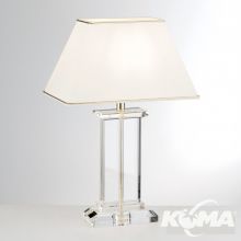 Veronique lampa stołowa prostokątna złota z kremowym / beżowym abażurem 60W E27