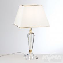 Veronique lampa stołowa prostokątna złota z kremowym / beżowym abażurem 60W E27