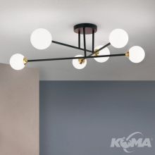 Snow_white lampa sufitowa  6-punktowa 6x20W G9  czarny mosiądz