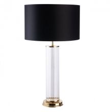 Empoli,lampa gabinetowa mosiądz polerowany 1x60W E27 złoty+ abażur czarny