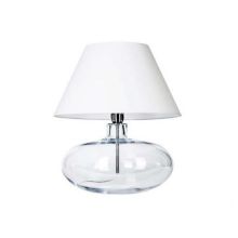 Stockholm lampa stołowa 1x60W E27 230V transparentna / biały abażur