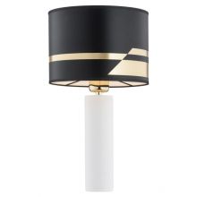 Almada lampka stołowa E27 15W biała/czarno-złoty abażur