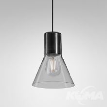 Modern_SP glass flared lampa wiszaca dymione szkło / czarny struktura 1x50W E27 śr.16cm