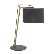 Crane lampa stołowa 1x10W led E14 mosiądz matowy abażur czarny cotton