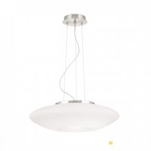 Blanc lampa wisząca 2x60W E27 satynowy chrom + klosz matowy opal 