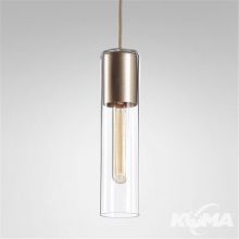 Modern_TP glass tube lampa wiszaca transparentne szkło / złota struktura 1x50W E27 śr.7cm