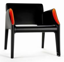 Magic hole fotel 68x63x73cm czarny/pomaranczowy