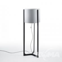 Nirvana lampa podłogowa 150W E27 czarna + abażur metaliczna szarość