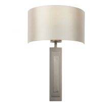 Art_deco kinkiet ścienny 1x10W E27 platerowany brąz + abażur satynowy kolor nori
