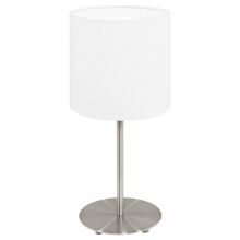 Pasteri lampa stołowa 1x60W E27 230V biała/nikiel