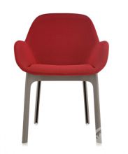 Clap fotel z obiciem gładkim turkawkowo-czerwony