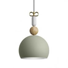 Bonton_3/4 lampa wisząca 1x15W led E27 mosiądz naturalny - matowy zielony