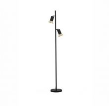 Kuvia lampa podłogowa 2xGU10 10W czarna/złota matowa