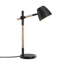Theo lampa biurkowa metal/drewno 1x35W GU10 czarna