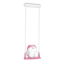 Buddy Swing lampa wisząca do pokoju dziecięcego 1x15W 230V biała + elementy różowe