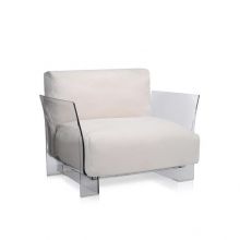 Pop outdoor fotel 94x94x70cm przezroczysty/ecru