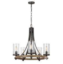 Angelo oprawa wisząca 5xE27 12W czarny/brąz