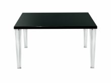 Toptop stol 130x130x72cm szklo/czarny