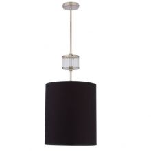 Empoli  lampa wisząca mosiądz z abażurem czarnym1x60W max E14  mosiądz niklowany