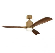 Ridley wentylator sufitowy led 14W 3000K naturalny mosiądz
