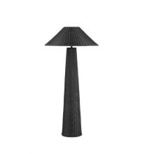 Plom lampa podłogowa E27 12W syntetyczny rattan czarna