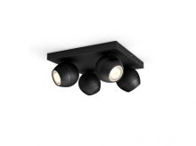 Buckram Hue lampa sufitowa reflektor-spot 4x5W GU10 230V czarny + żarówki LED + ściemniacz